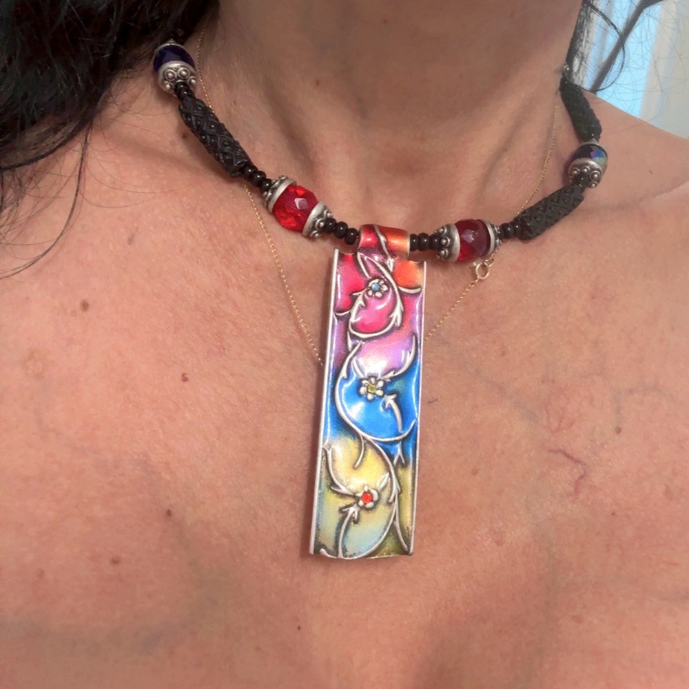 Chico's Silver and Black Necklace